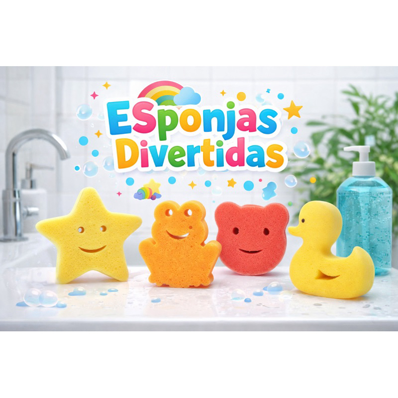Esponja de Banho Infantil Divertida Macia Cor Sortida Para Bebês e Crianças Banho Mais Alegre Seguro e Confortável