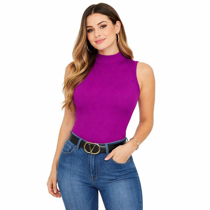 Blusa feminina gola alta regata