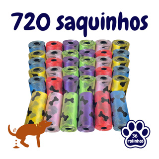 Refil Kit 120,240,480 ou 720un de Saquinho de cocô/cata-caca higienico cachorro gato pet Reciclável em Oferta na Shopee