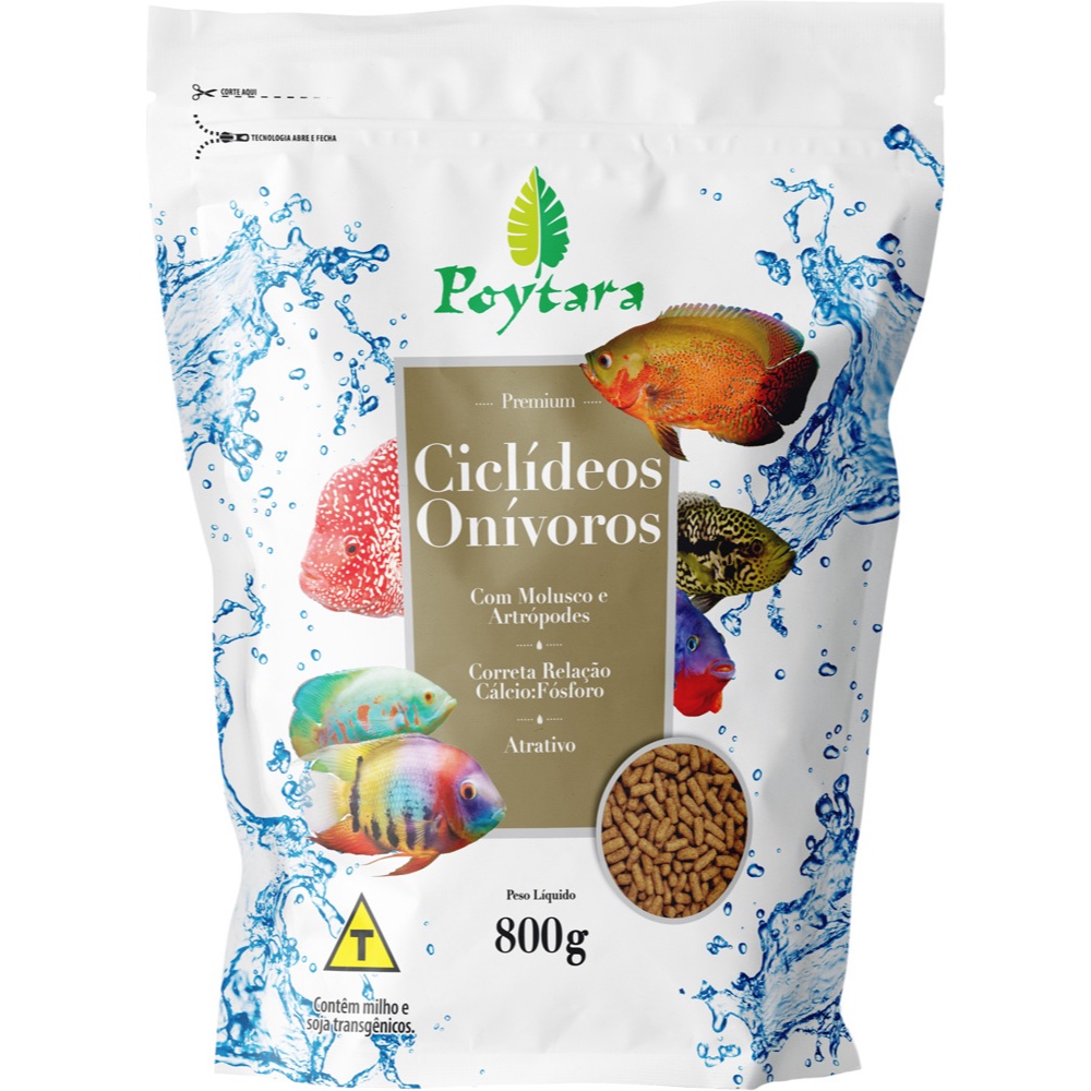 Ração Poytara Ciclideos Onivoros 800g Bagzip