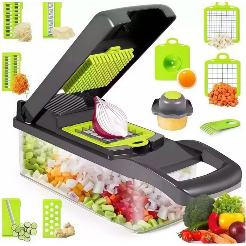 Fatiador Profissional Multifuncional De Aço Inoxidável 16 Em 1 Para Vegetais/Frutas/Legumes