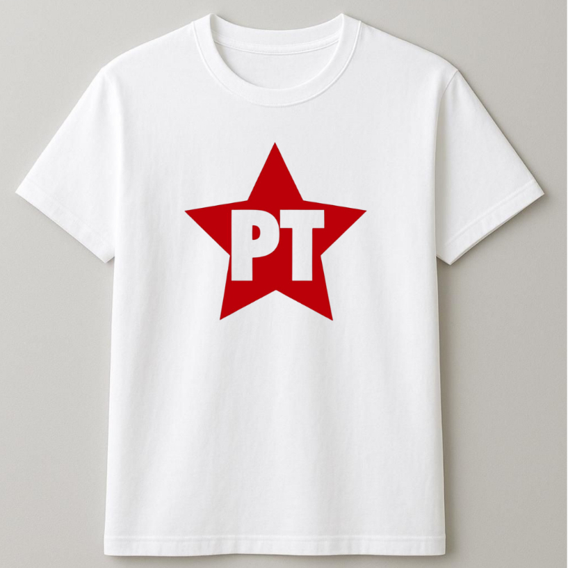 Camiseta Masculina/Feminina Estampada Lula PT | Camisa Lula PT Básica Manga Curta