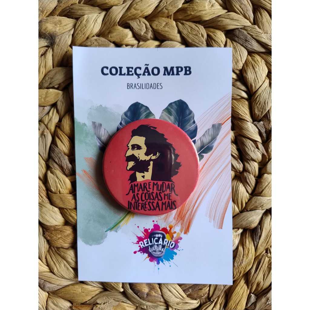 Botton Broche Boton Belchior MPB - coleção MPB brasilidades - música brasileira TAMANHO GRANDE