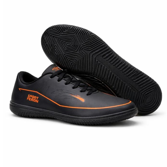 Chuteira Tenis Futsal Sport Ferom Solado Preto Antiderrapante Mais Vendida.