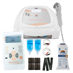 Sonopulse III 1 e 3mhz Neurodyn Portatil Tens Kit Ultrassom Fisioterapia Estetica Ibramed