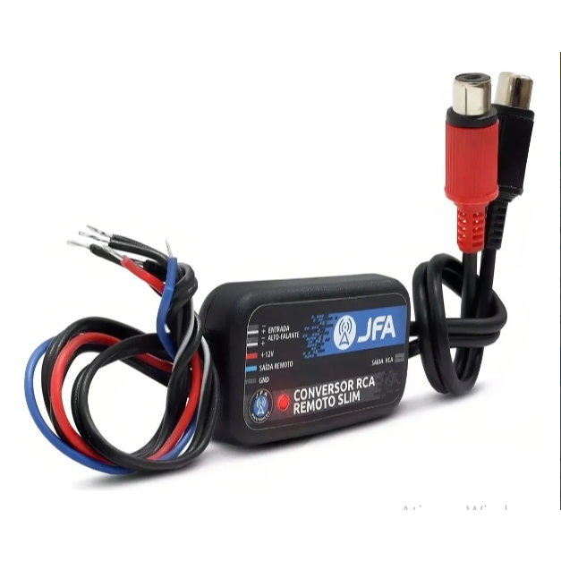 Conversor Fio Para Rca Remoto Slim 12v Jfa Automotivo Cd Dvd