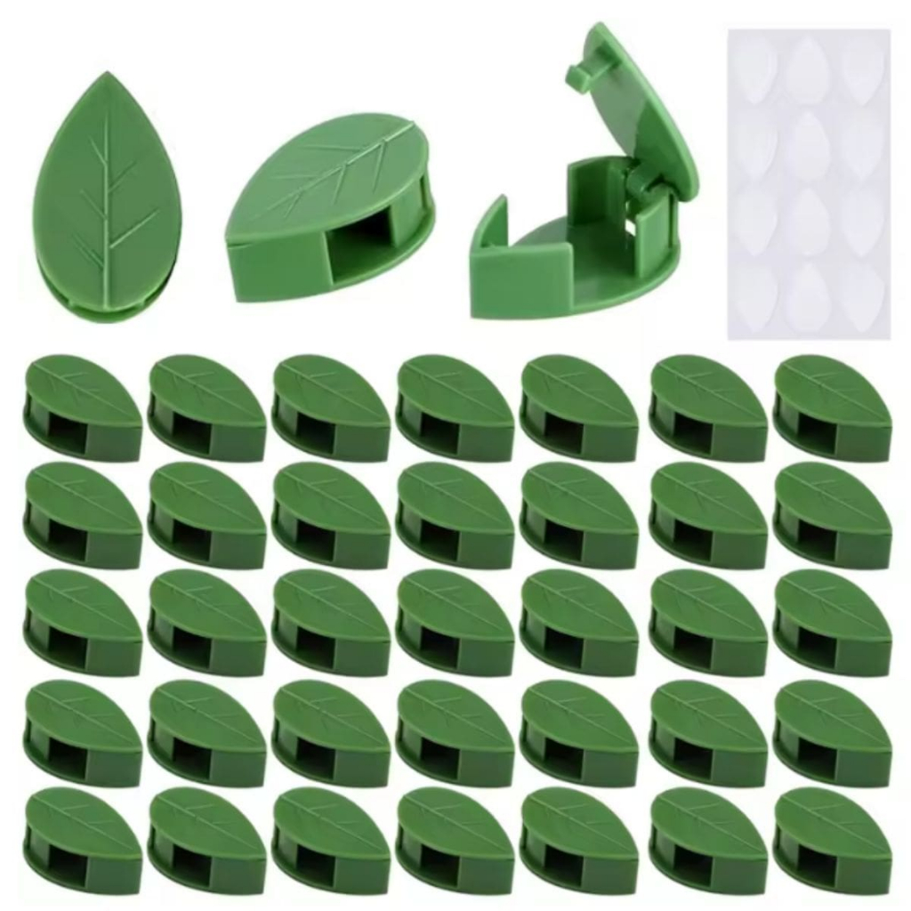Kit 50 Clip de Planta Trepadeira Adesivo Clipe em Formato de Folha Para Plantas Pendentes Organização De Cabos