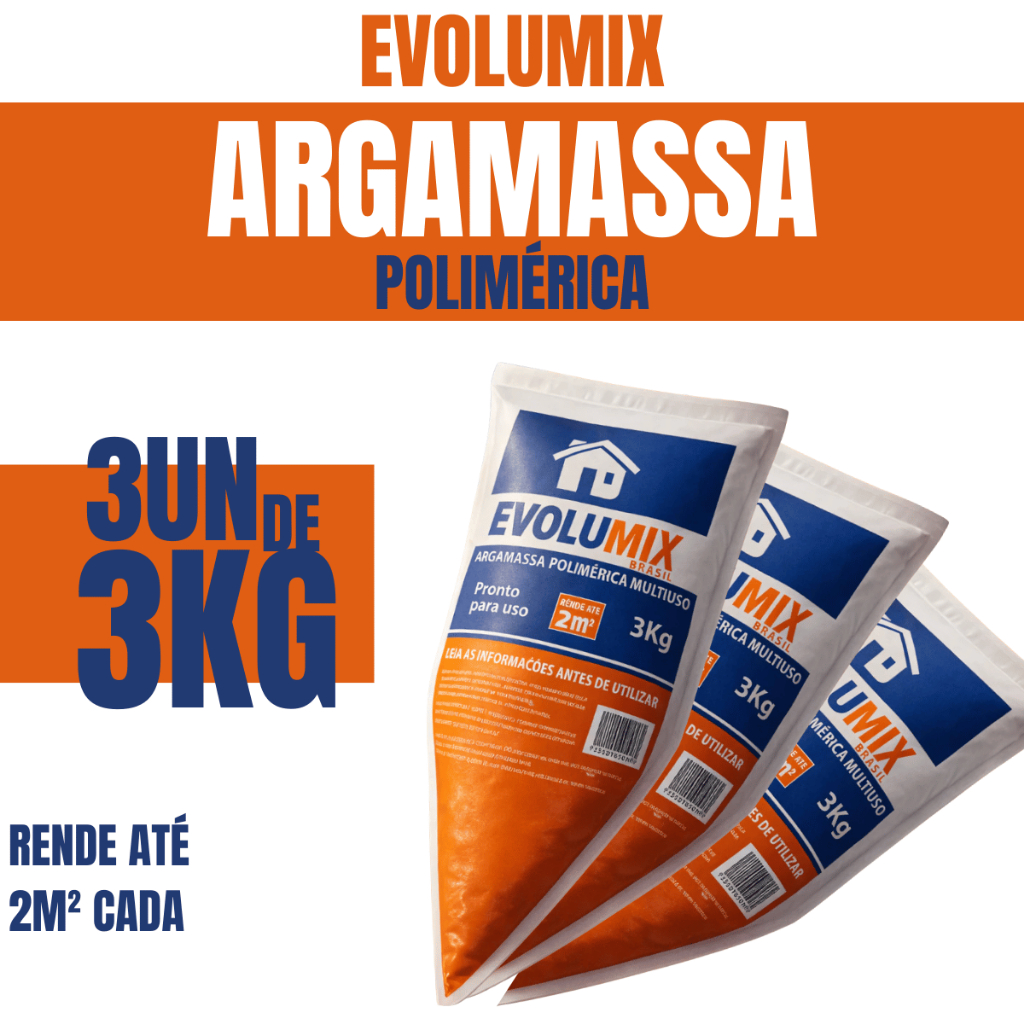 Argamassa Polimérica Evolumix 3kg Cola Piso Pronta Para Uso Menos Desperdício Alta Aderência