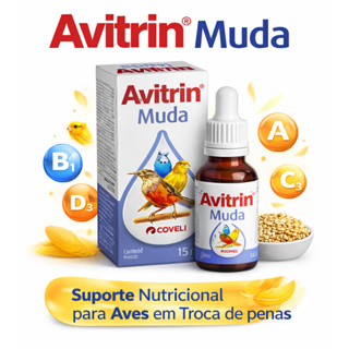 Avitrin Muda 15ml Suplemento para Aves em Troca de Penas Vitaminas Coveli em Oferta na Shopee