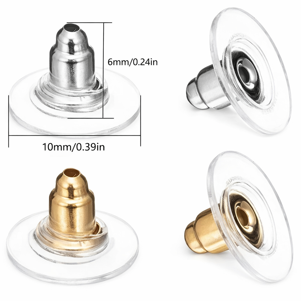 40, 50 e 100 Pares Tarracha para brinco Sutia de Orelha de silicone-Tarrachinha, Tarraxa em Oferta na Shopee