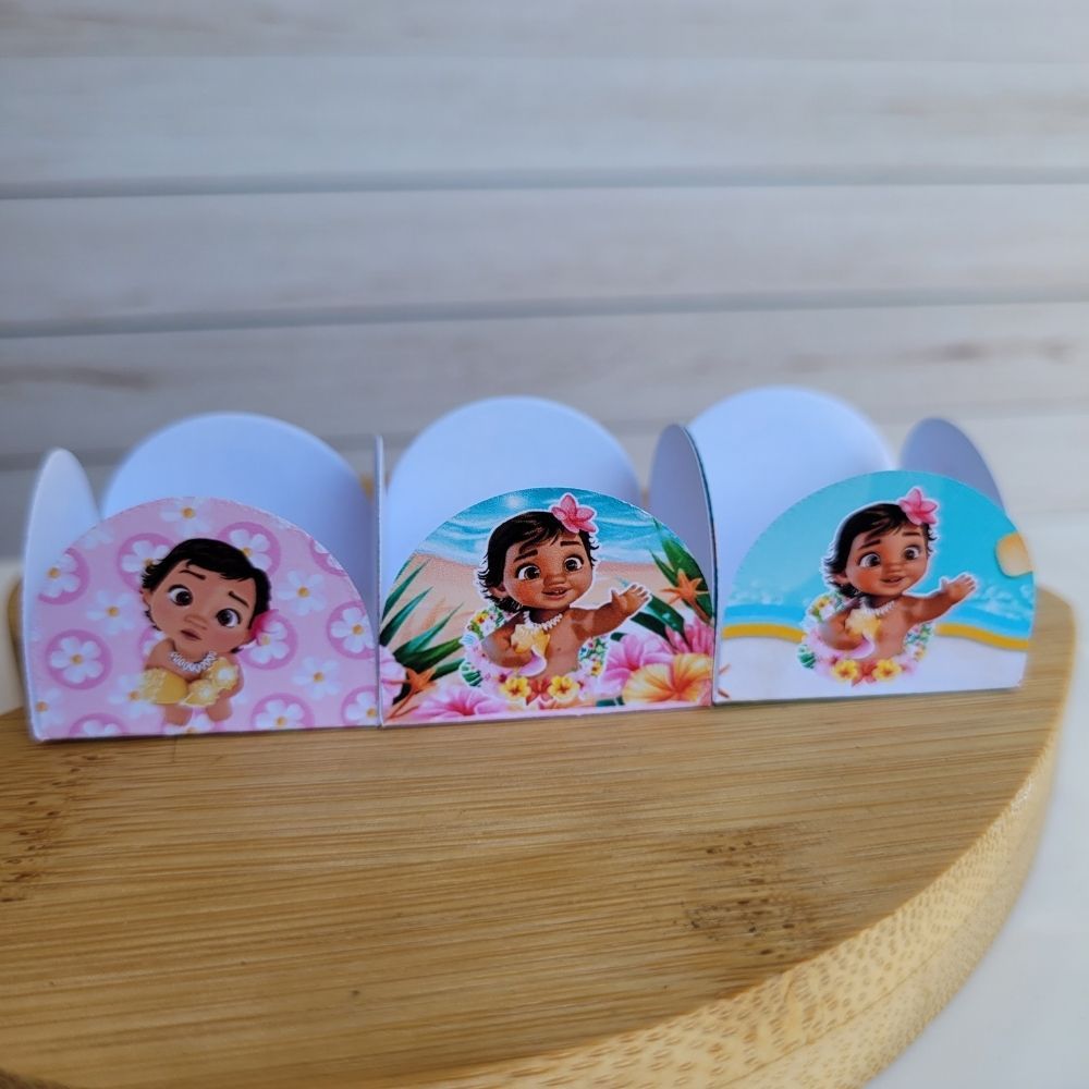 100 Forminhas Personalizadas para Festa | MOANA BABY MESCLADA | Destaque Seus Doces com Sofisticação
