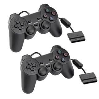 Kit 2 Controle Joystick para Ps2 Black com fio em Oferta na Shopee