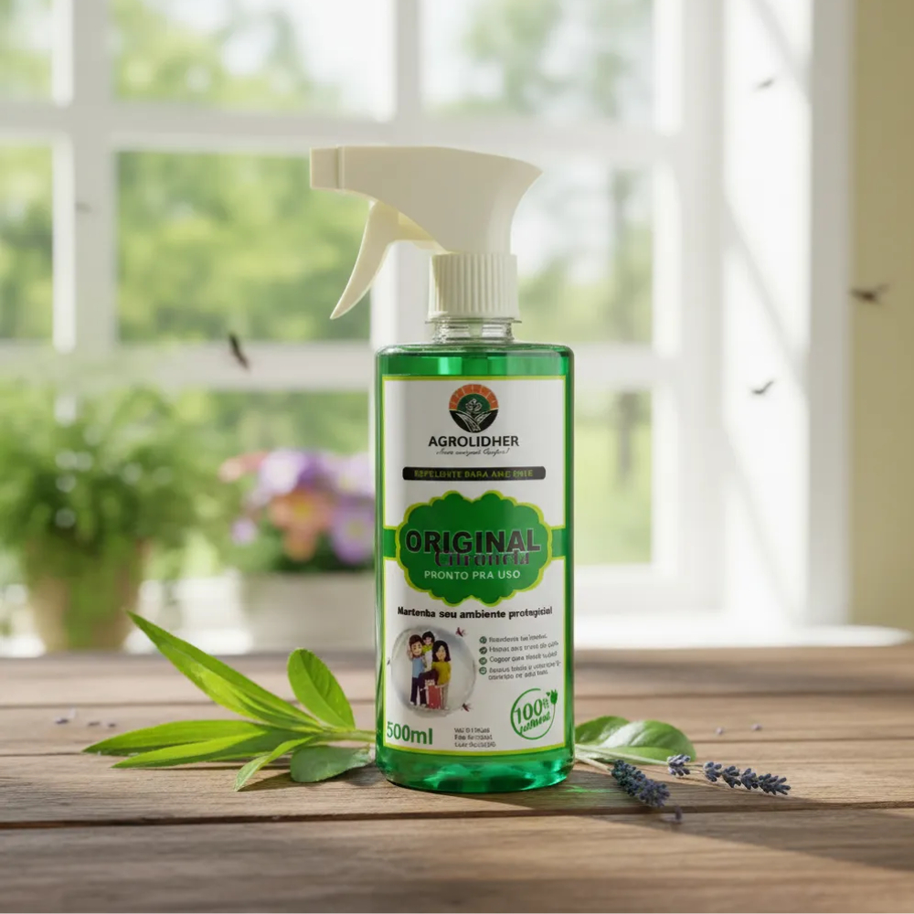 Repelente Natural De Citronela -  Pronto Uso 500ml + Spray / Frasco