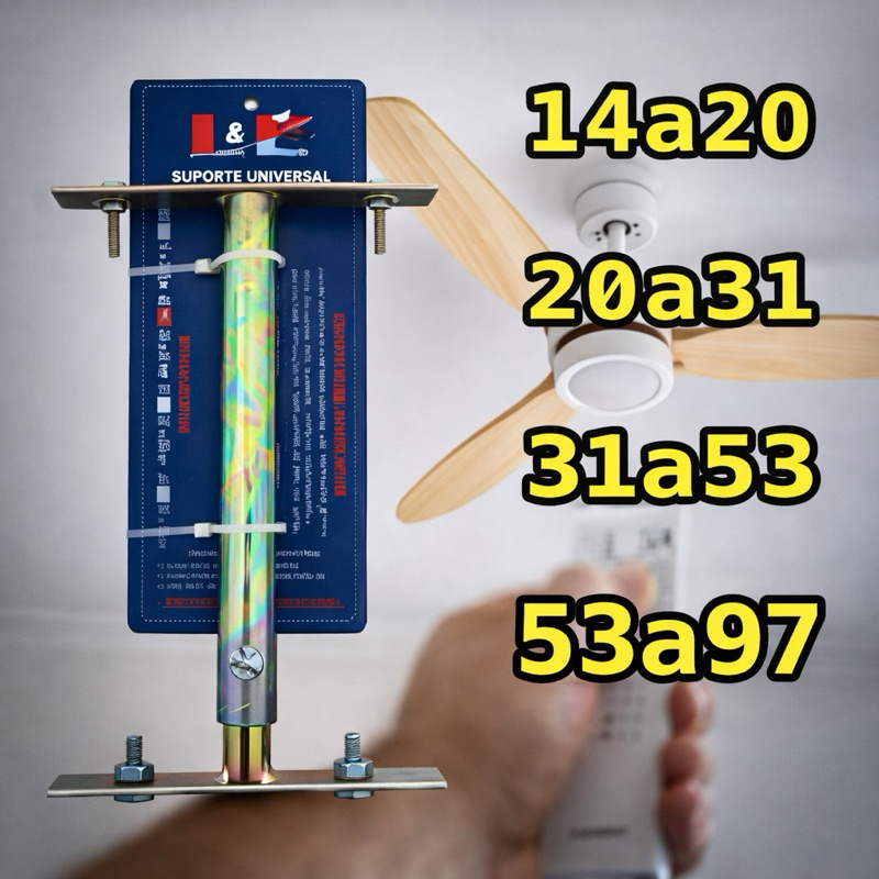 Haste Suporte Prolongadora Instalação Ventiladores Forro Gesso Rebaixamento em Oferta na Shopee