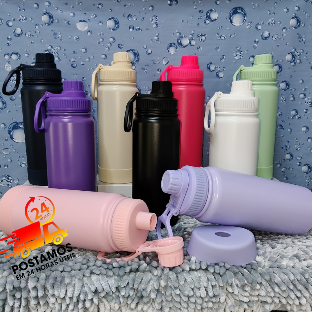 Garrafa Térmica Premium Aço Inoxidável SUS 304 Alça Dobrável - 600ml/800ml ZQL-011/012-NOVO