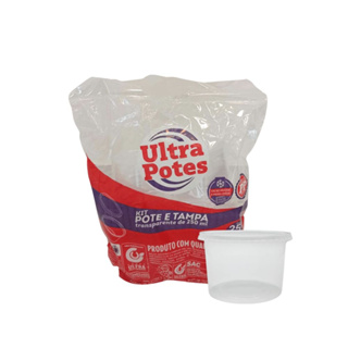 Pote de 250ml com tampa Transparente PP Ultratherm com 25 unidades em Oferta na Shopee