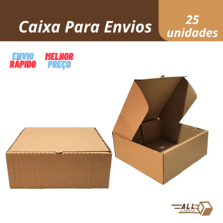 25 Caixas 25x25x10 cm Papelão Reforçado Ideal p/ Envios Correios e E-commerce Onda B Custo benefício em Oferta na Shopee