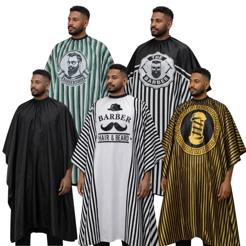 Capa De Corte Nylon Para Barbeiro Cabeleireiro Tema Personalizado