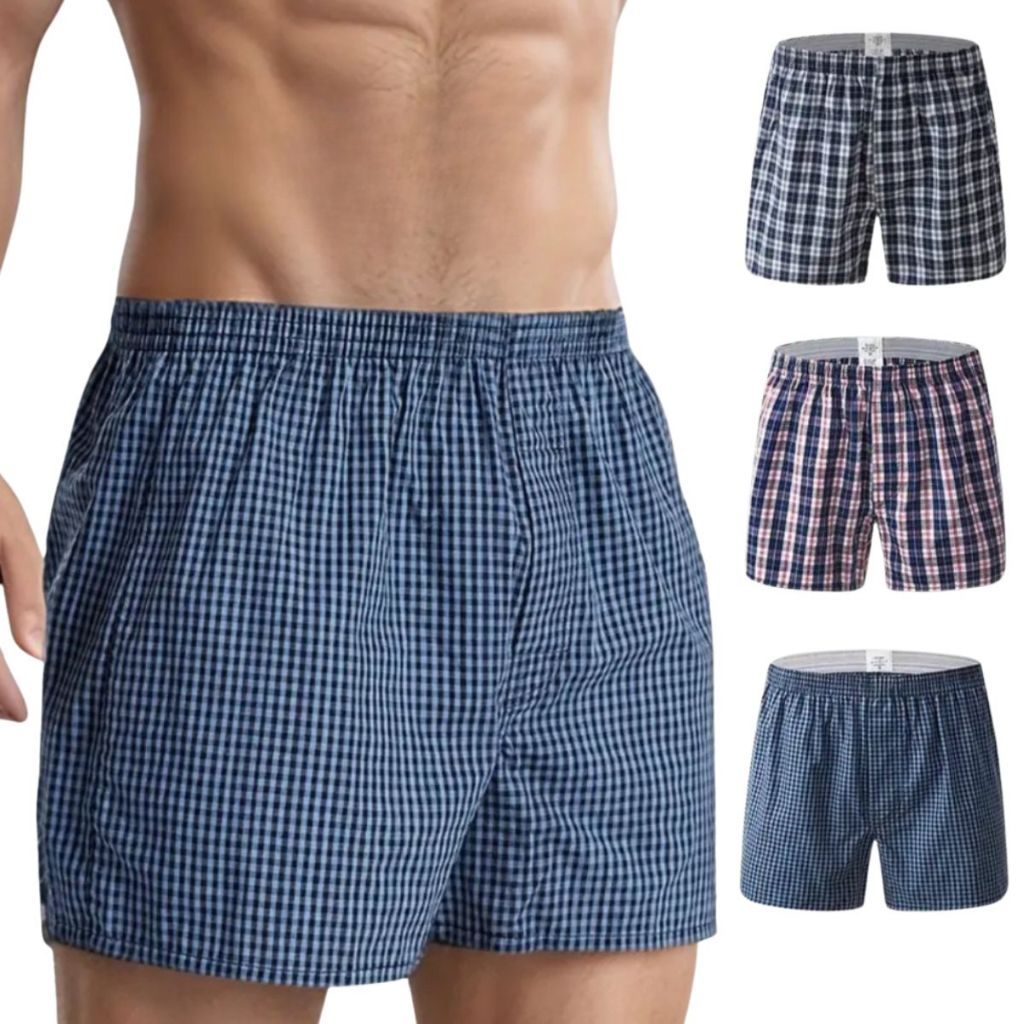 Kit 3 Cuecas Samba Canção Short Dormir Masculino Confortavel Fresco Moda Casual
