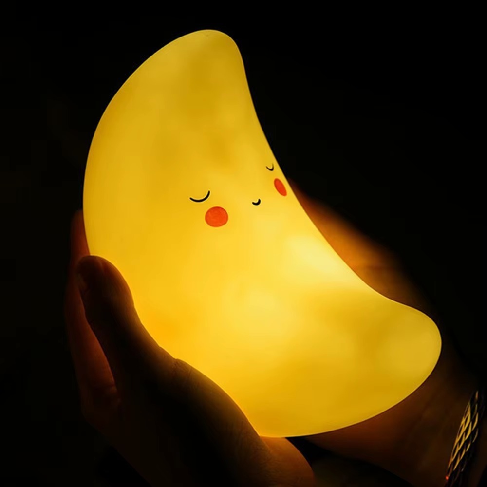 Mini Luminária Abajur Lua luazinha Fofo Led Silicone Bateria