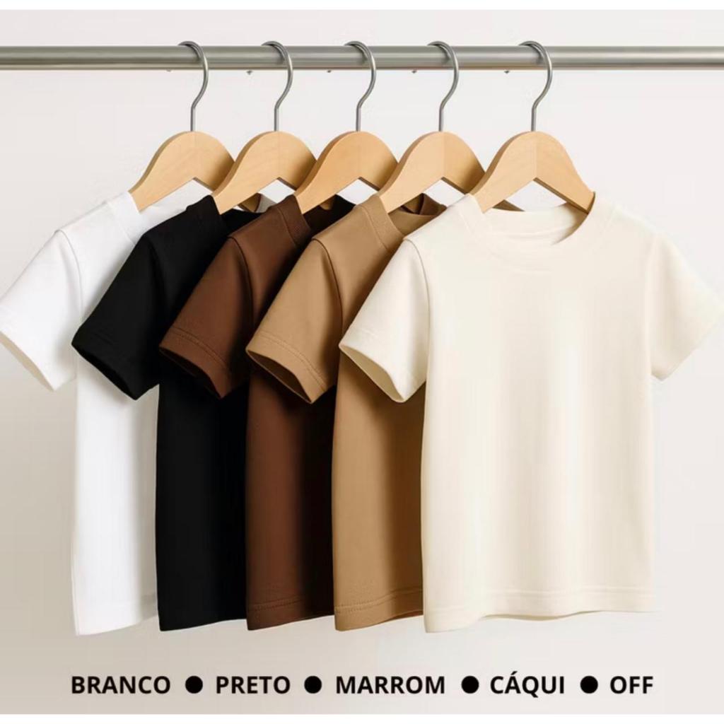 Kit 5 Camisetas Infantis Premium Conforto Total em Oferta na Shopee