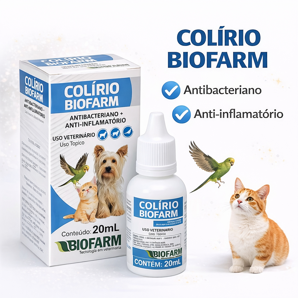 Colírio Biofarm Pets 20ml Antibacteriano + Anti-inflamatório em Oferta na Shopee