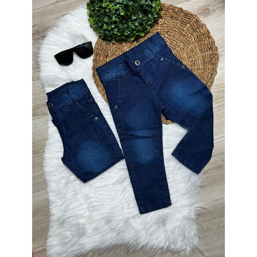 Calça Jeans com Lycra Infantil Meninos Bebes 01 a 08 anos
