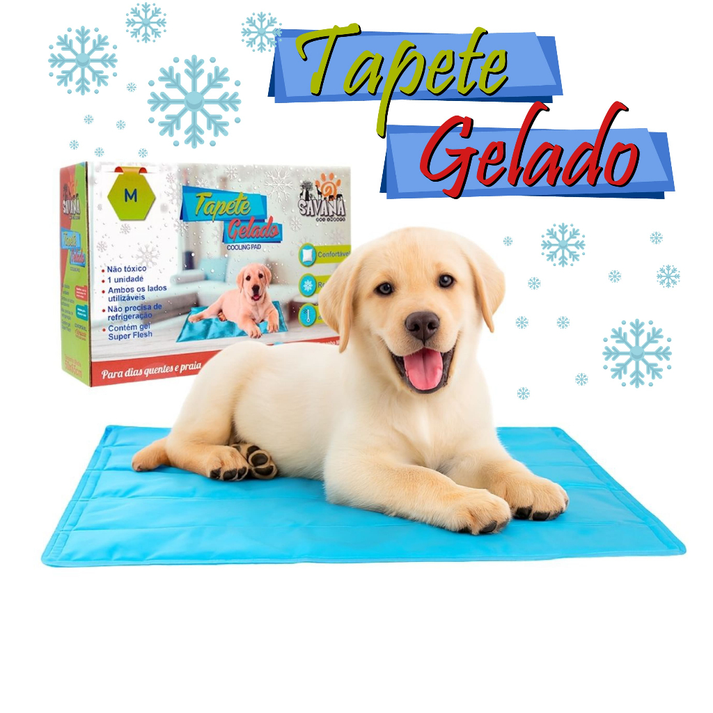 Tapete Gelado Refrescante 50x65 cm M para Cachorro Gato Savana Pet