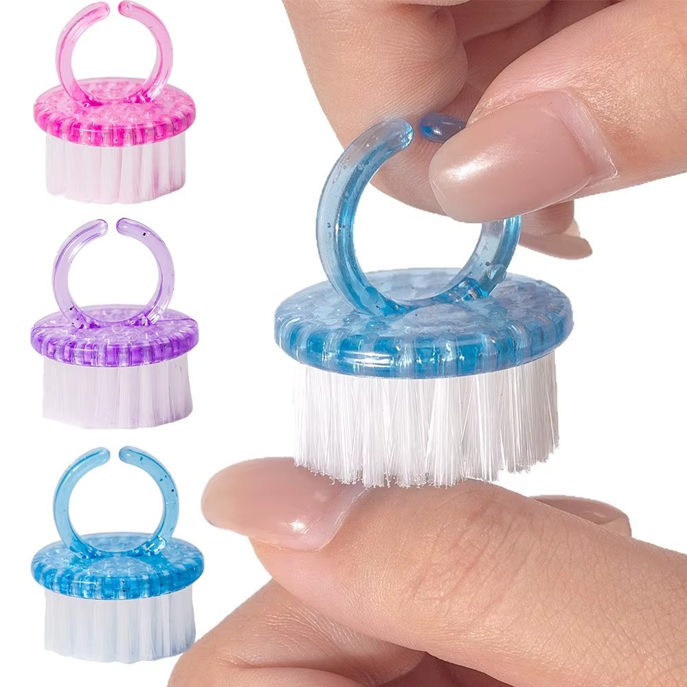 Kit 8 Escovas de Unha em Anel Ajustável Escova Limpeza Pó Nail Designer Manicure Pedicure - SQ8564 em Oferta na Shopee