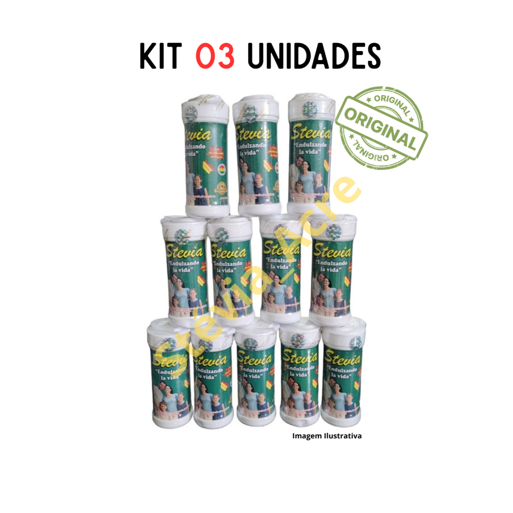 Stevia Boliviana - Adoçante Natural ORIGINAL - KIT 03 UN. em Oferta na Shopee