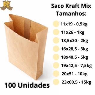 Sacos de Pão Kraft | Mix Papel de Pardo Fosco com 100 Unidades em Oferta na Shopee