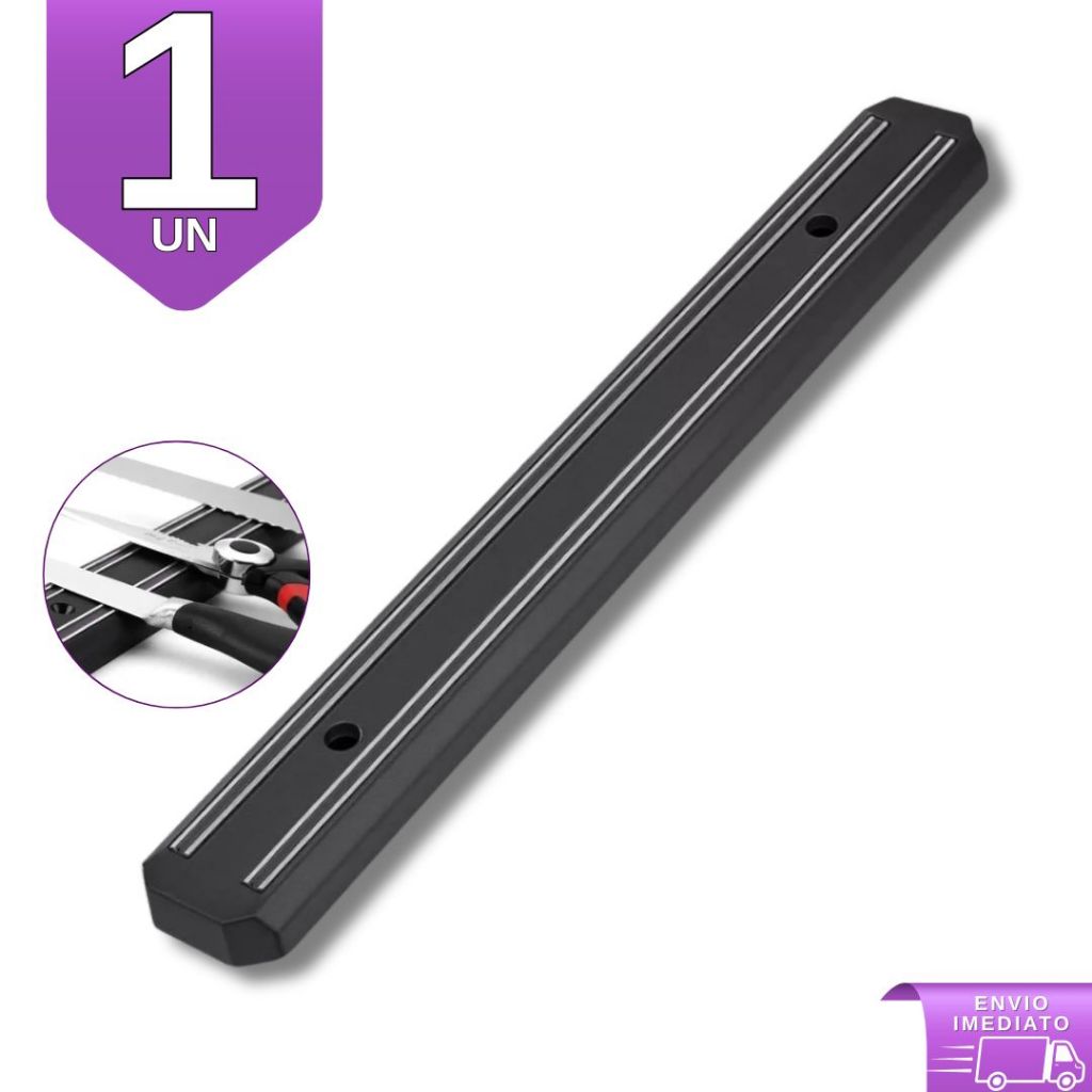 Barra Magnética De Parede 33Cm Organizador Ferramenta Metalicas Facas Faqueiro Suporte Cozinha