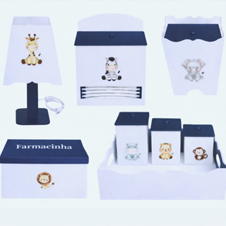 Kit Higiene Bebê Azul Marinho Safari Completo Safari Baby em Oferta na Shopee