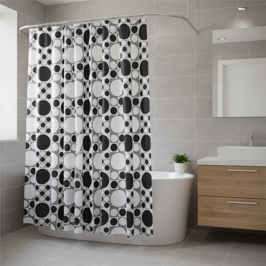 Cortina Box Banheiro PVC Grossa 180x180cm Resistente, Antimofo e Impermeável Várias Estampas