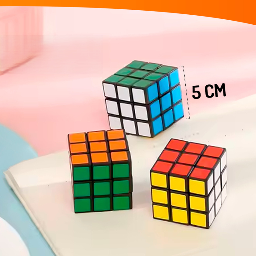 Kit 5 a 30 Cubo Mágico Pequeno Colorido - 5cm