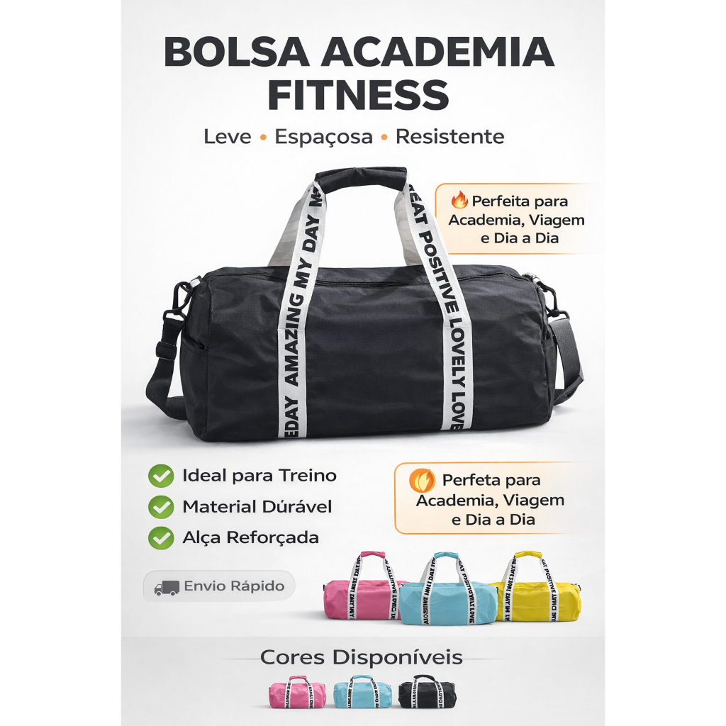 Bolsa Academia Fitness Esportiva quiver club | Mochila Treino Compacta Viagem Casual