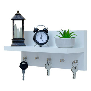 Porta Chave De Parede Organizador Com Prateleira Mdf