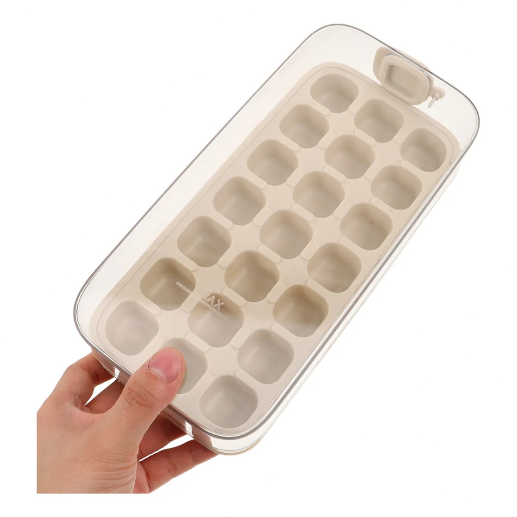 Forma de Gelo Silicone com Tampa 21 Cubos Retangular Reutilizável Freezer Lava Louças