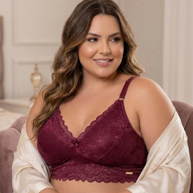 Sutiã Plus size, renda macia, forrado,sem aro,sem bojo,reforçado confortavel,sustentação