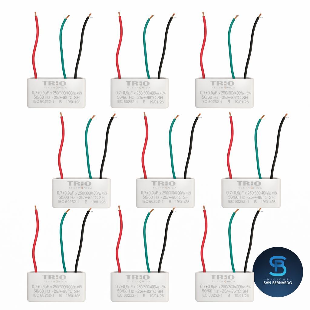 kit 10 Capacitor 0.7+0.9Uf 400v Ventilador De Teto Ventisol 220v