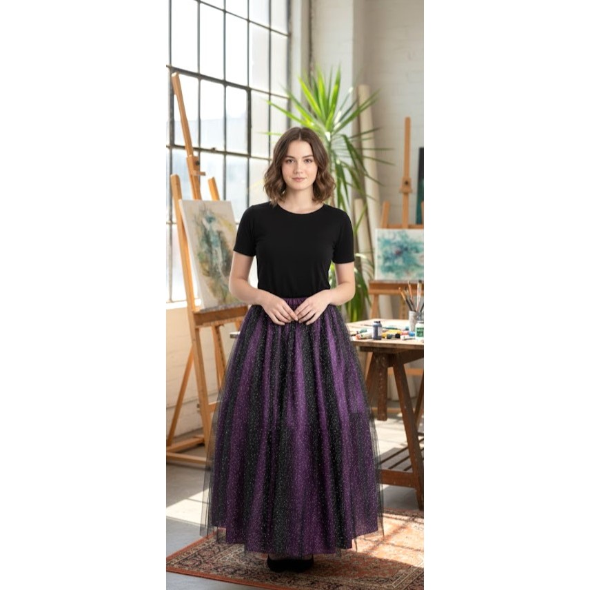 SAIA LUXO 6M COM TULE- Cigana/Pomba Gira- roupa umbanda-sem blusa---UMBANDA--ENVIAMOS O MAIS RÁPIDO POSSÍVEL---