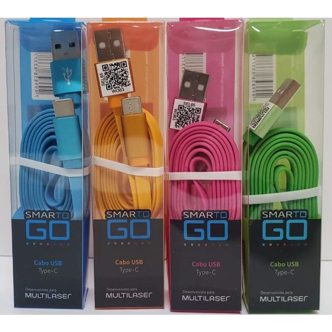 Cabo de carregamento USB Tipo C  1M SMARTOGO WI363 - MULTILASER