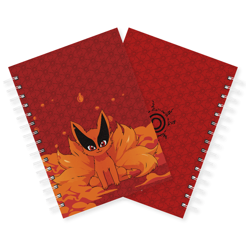 Caderno Kurama A5 Anime Naruto Capa Dura Wire-o Miolo Pautado 95 folhas 75g