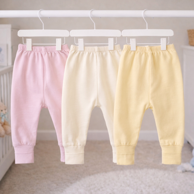 kit 3 calça vira pé de bebê lisa feminina calça de bebê feminina mijão feminino  calça de menina em Oferta na Shopee