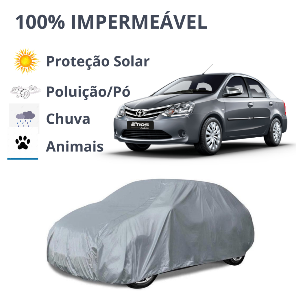Capa Do Carro ETIOS SEDAN 100% Impermeável Contra sol chuva poeira