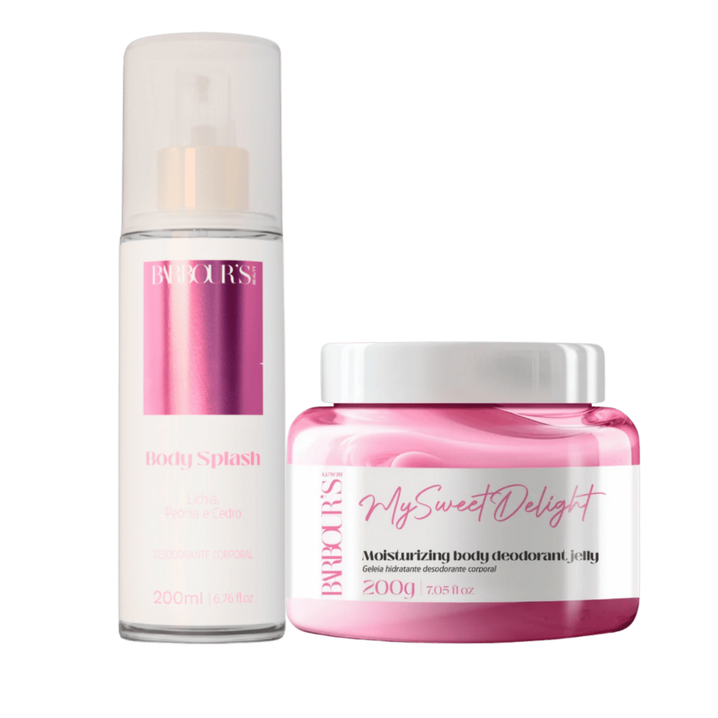 Kit Body Splash e Geleia Hidratante Corporal My Sweet Delight Barbour's Beauty em Oferta na Shopee