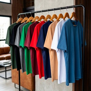 Kit 4, 6, 8 ou 10 Camisetas Básicas Masculina 100% Algodão Cores Tendência Reforço Ombro a Ombro Moda Básica Atacado