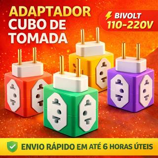 Adaptador de Tomada Cubo Benjamin, PINO MAÇIÇO RESISTENTE 10/20A -    CORES SORTIDAS