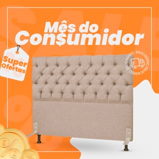 Cabeceira Cama Box Casal King 195cm Cristal Linho Bege - JS Móveis em Oferta na Shopee