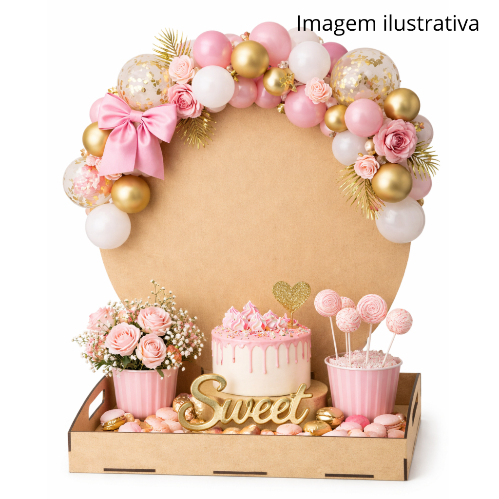 Bandeja Cenario MDF 31x21 em MDF Decoração Aniversário Casamento Redondo MDF 3MM em Oferta na Shopee